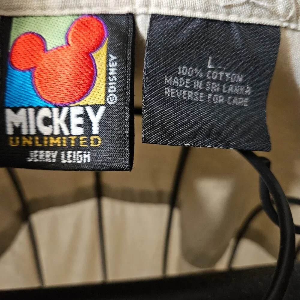 Disney Limited Jerry Leigh Whimsical Safari Mickey & Minnie Kiss Shirt Sz L - Picture 8 of 14